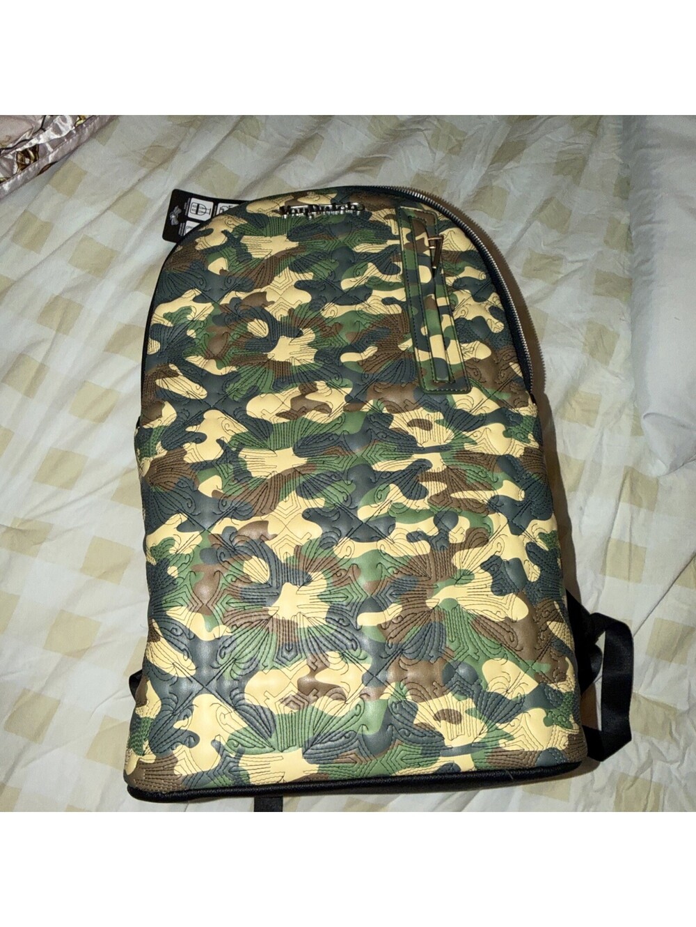 Von Dutch floral Camouflage Print Bookbag vegan leather ~Size Large~ Unisex~ NWT